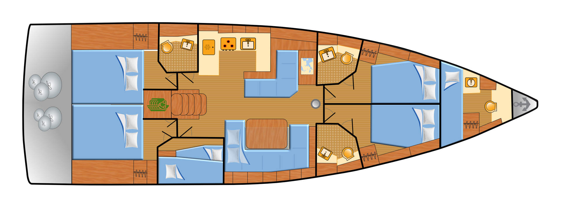 Oceanis 51.1 (5+1 cab, 3+1wc) Sketch