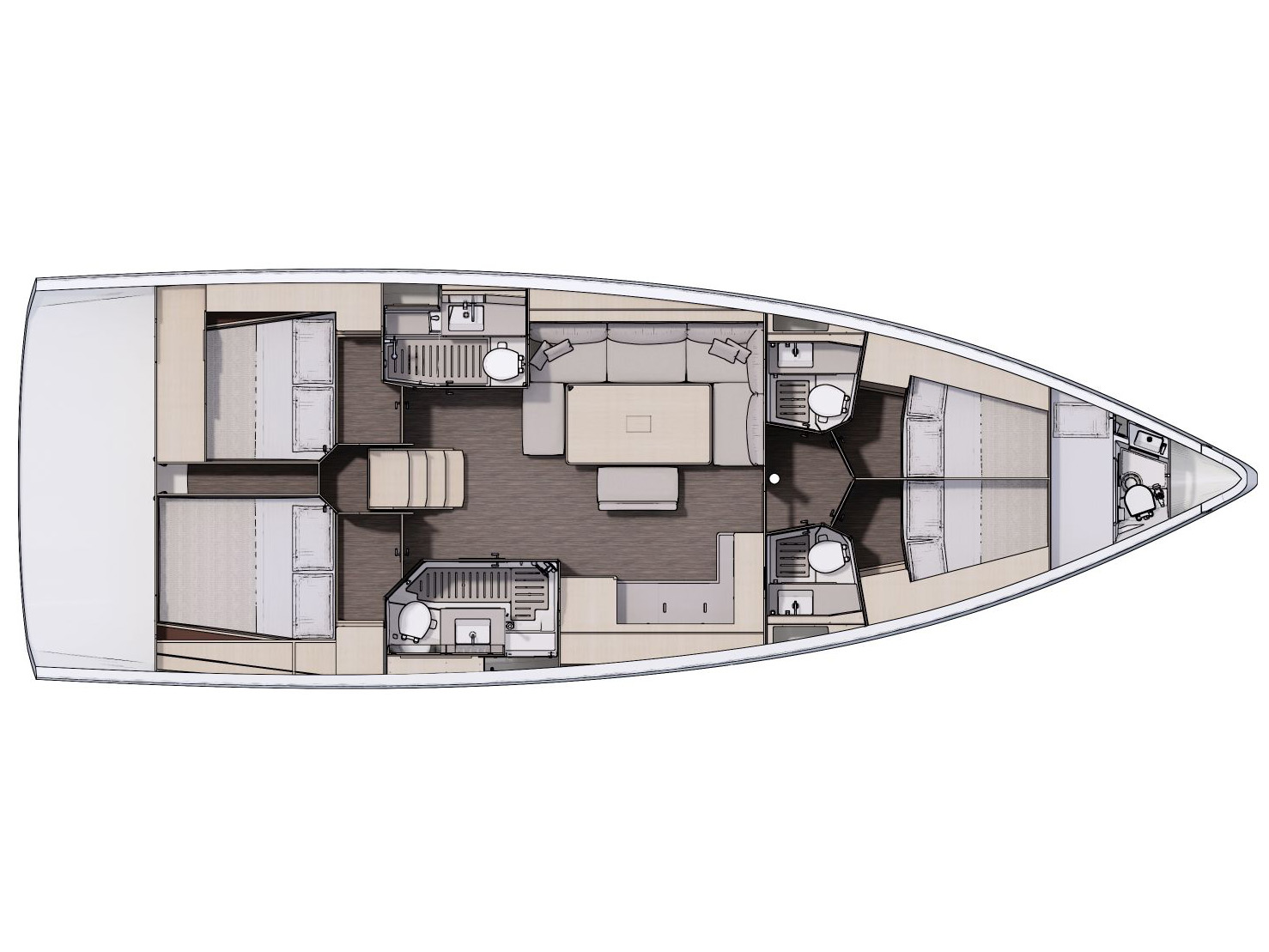 Dufour 470 (4+1cab/ 4 WC) Sketch