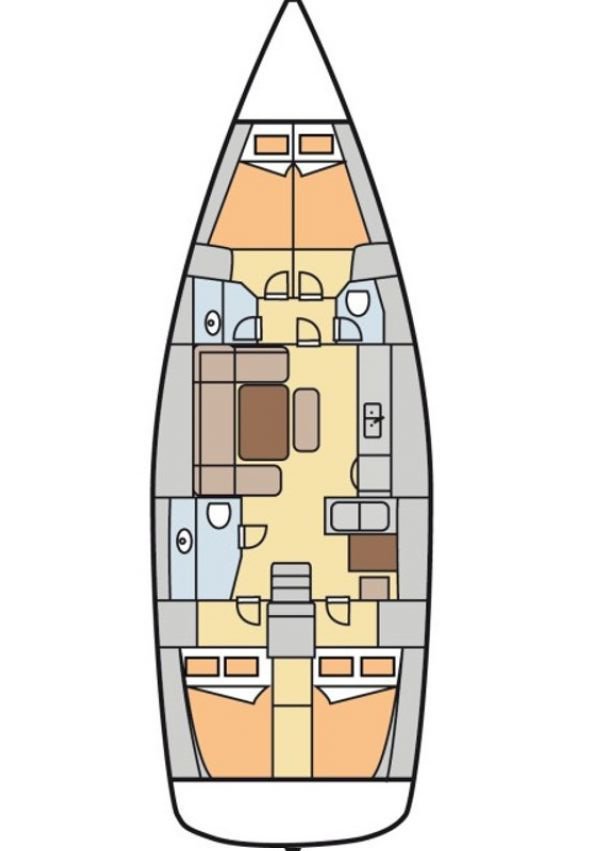 Dufour 450 Grand‘ Large (4 cab) Sketch