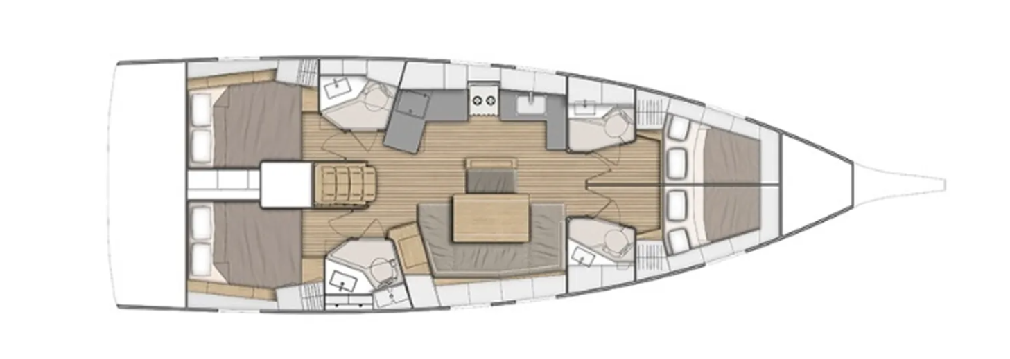 Oceanis 46.1 (4cab/4wc) Sketch