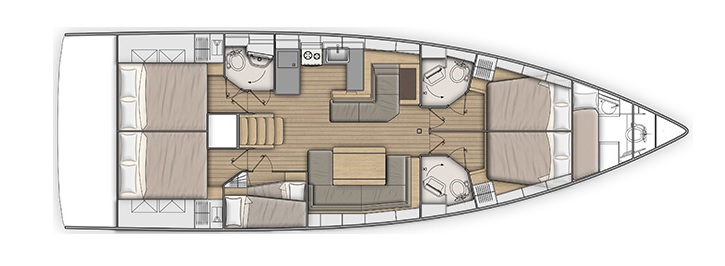 Oceanis 51.1 (5+1 cab, 3+1wc) Sketch