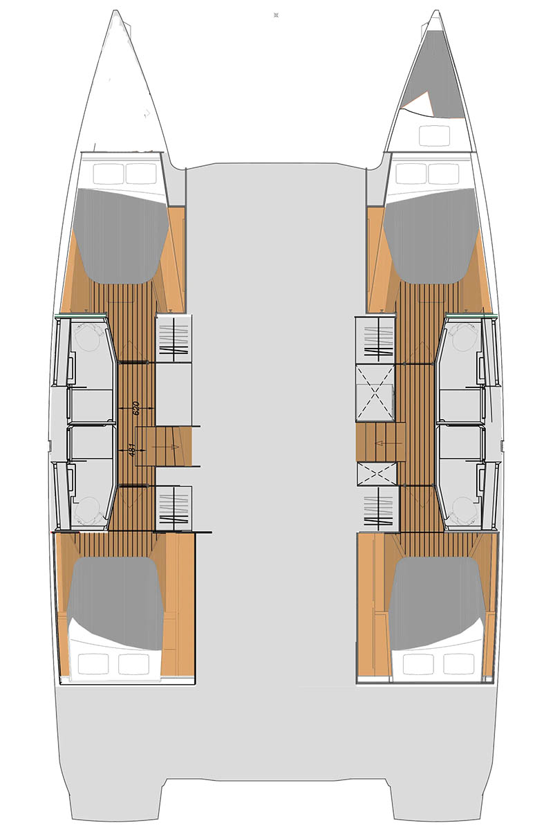 Fountaine Pajot New 45 - 4 + 1 cab. Sketch