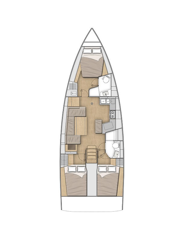 Oceanis 40.1 - 3 cab. Sketch