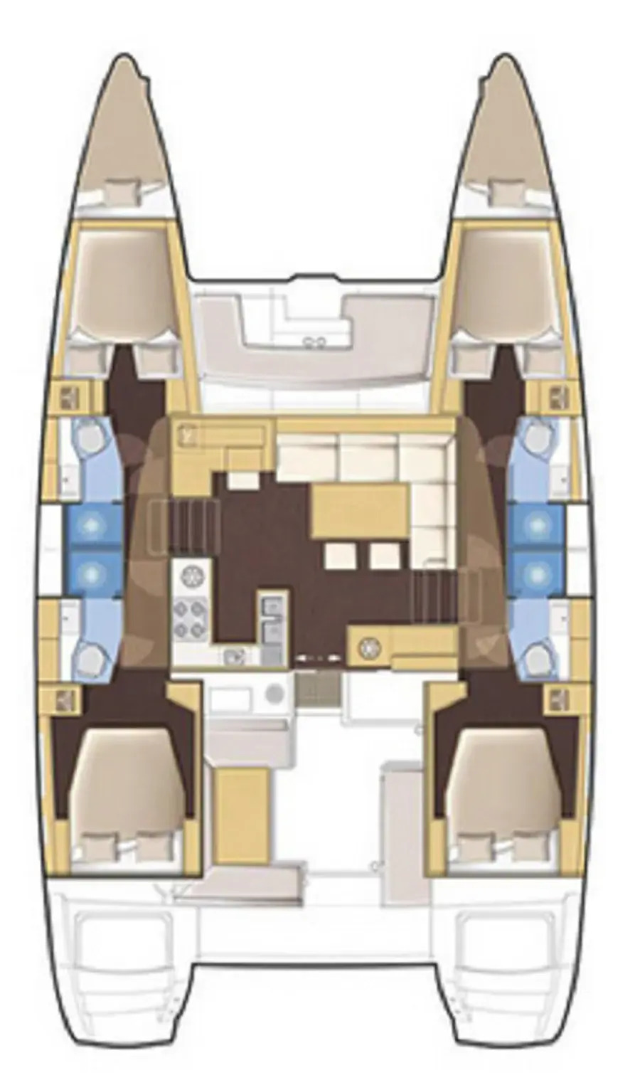 Lagoon 450 F (4+2cab) Sketch