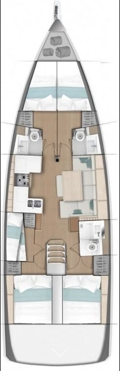 Sun Odyssey 490 (5cab/5wc) Sketch