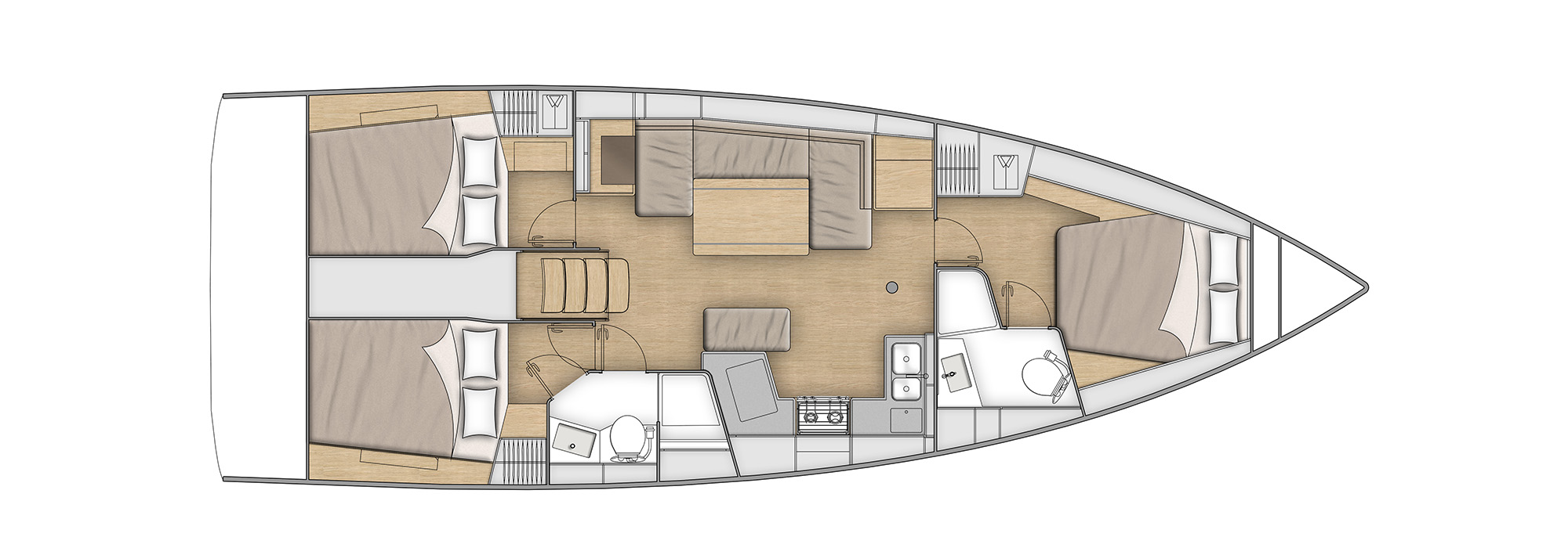 Oceanis 40.1 - 3 cab. Sketch