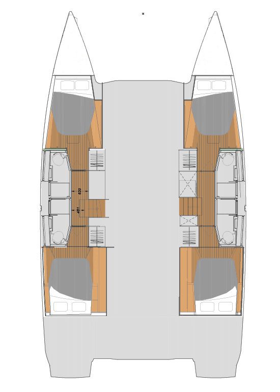 Fountaine Pajot New 45 - 4 + 1 cab. Sketch