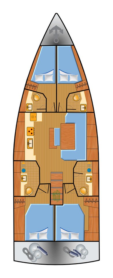 Hanse 460 - 4 cab. Sketch