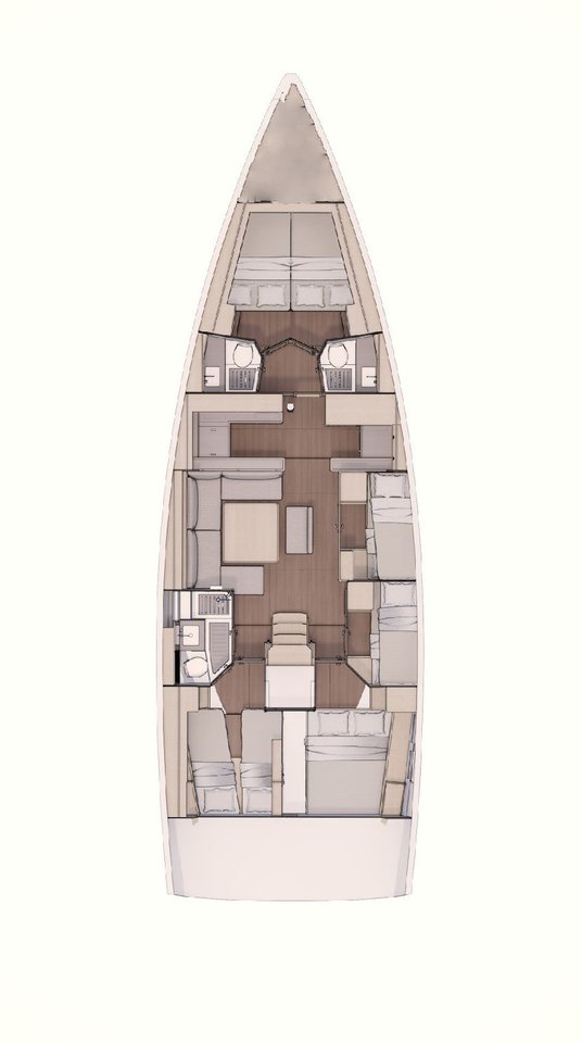 Dufour 530 Cab 6+1 Sketch