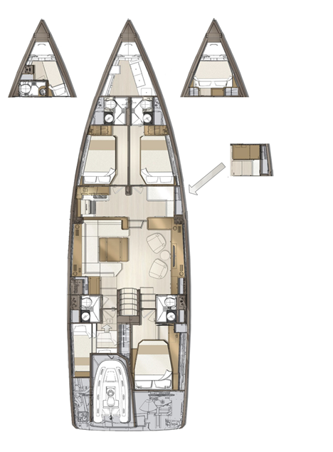 Jeanneau 60 (4cab/4wc) Sketch
