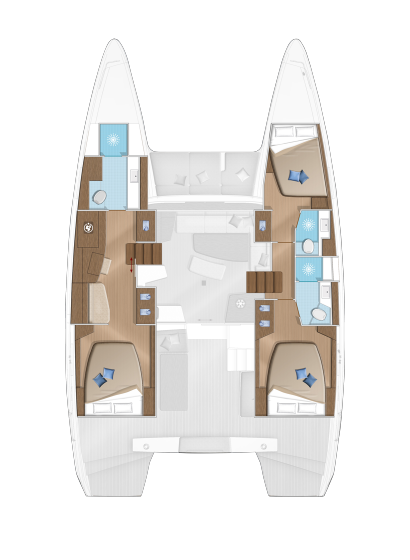 Lagoon 42 (3+1 cab) Owner Version Sketch
