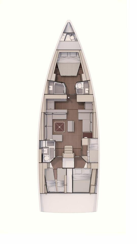 Dufour 530 - 4 cab. Sketch