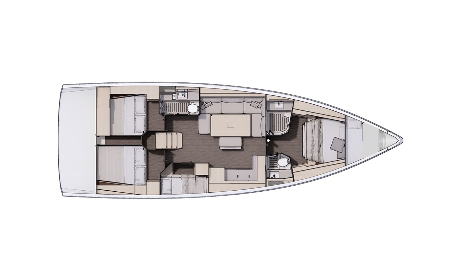 Dufour 470 (4+1cab/ 4 WC) Sketch