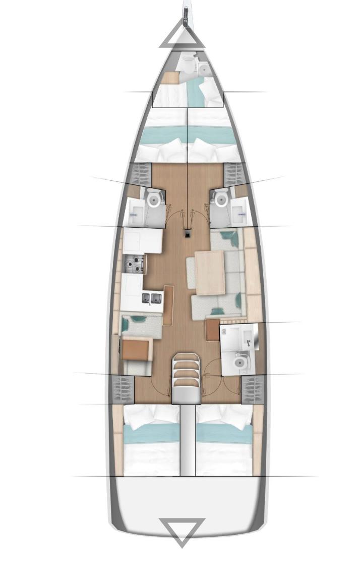 Sun Odyssey 490 (4+1 cab) Sketch