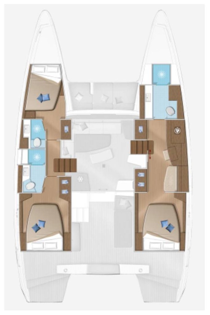 Lagoon 42 (3cab/3wc) Owner Version Sketch