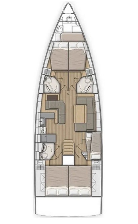 Oceanis 51.1 (5+1 cab, 3+1wc) Sketch