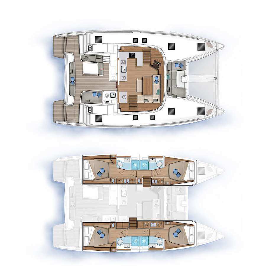 Lagoon 46 (4+2cab) Sketch