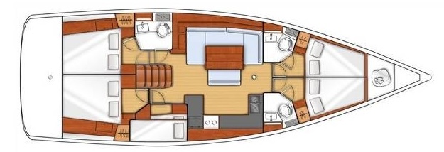 Oceanis 48 - 5Cab Sketch