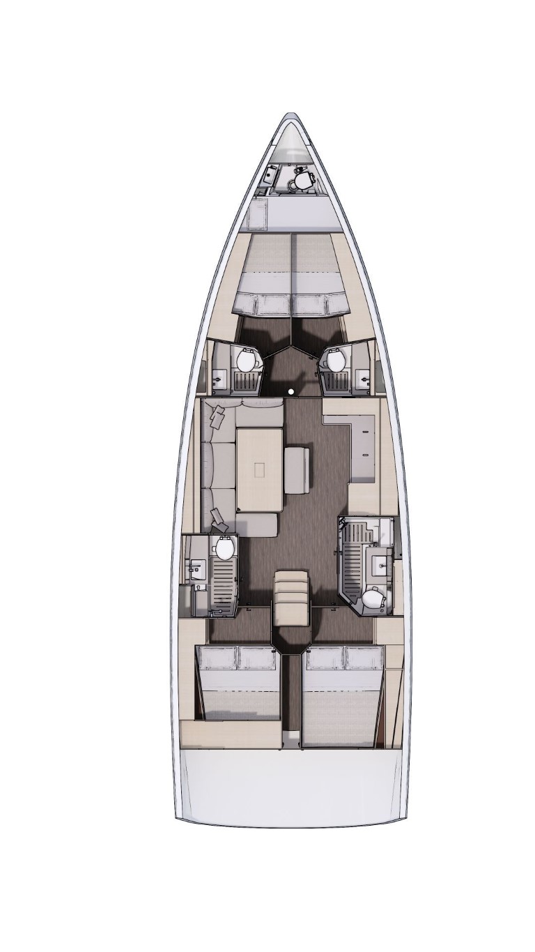 Dufour 470 (4+1cab/ 4 WC) Sketch