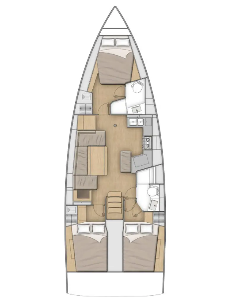 Oceanis 40.1 - 3 cab. Sketch