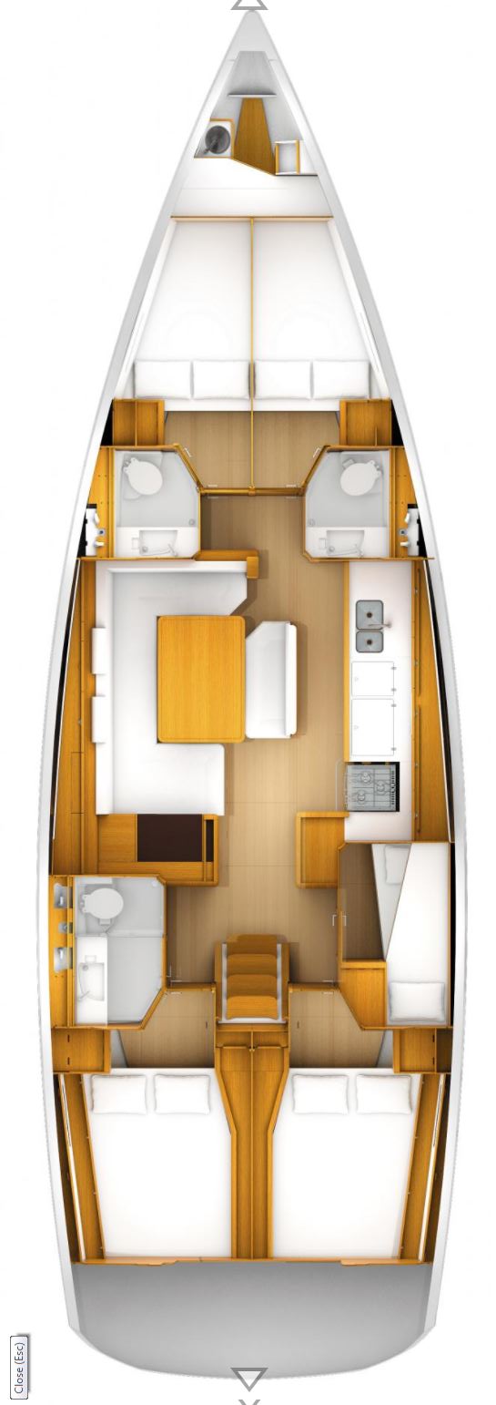 Sun Odyssey 519 (5+1cab/3wc) Sketch