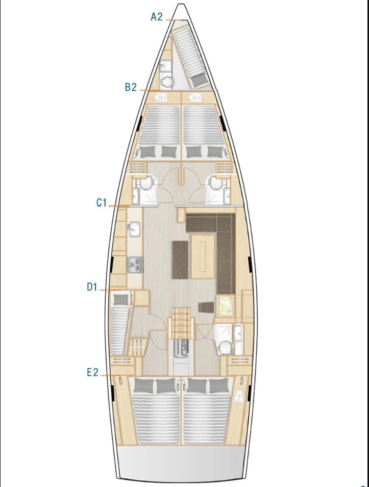 Hanse 508 (5+1cab/3wc) Sketch
