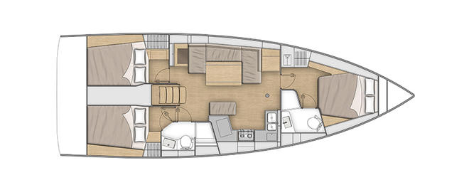 Oceanis 40.1 - 3 cab. Sketch