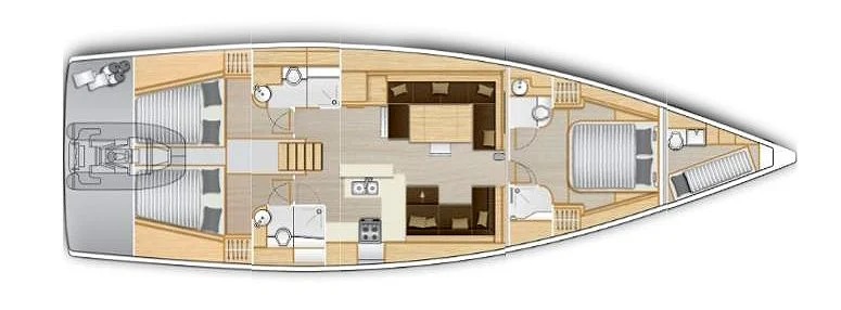 Hanse 588 - 3 + 1 cab. Sketch