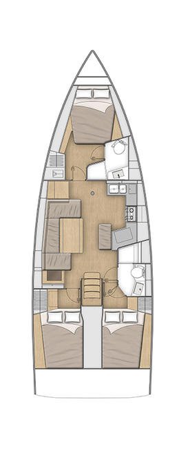 Oceanis 40.1 - 3 cab. Sketch