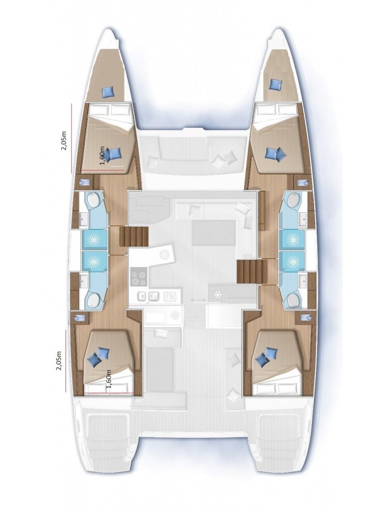 Lagoon 450 F (4+2cab) Sketch