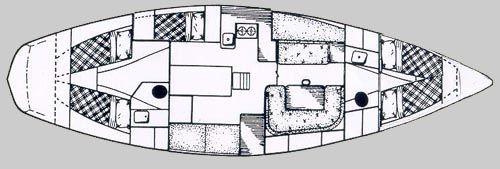 Moody 44 1970 – Grundriss 4 Kabinen