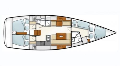 Hanse 430 (4 cab) Sketch