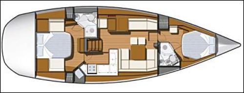 Sun Odyssey 45 DS (2 cab) „Aurora“ als Charteryacht