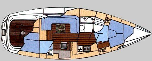 Moody Eclipse 33 – Grundriss 2 Kabinen