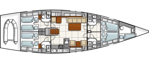 Hanse 540e (4+1Cab/4WC) Sketch