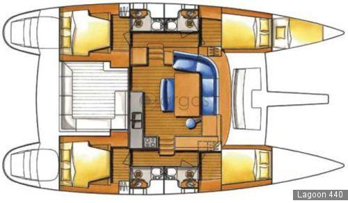 Lagoon 440 (4+1Cab/4WC) „Celia“ als Charteryacht