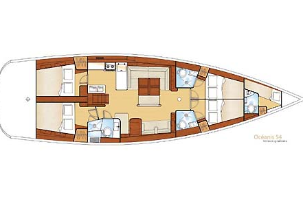 Oceanis 54 (3+1cab) Sketch