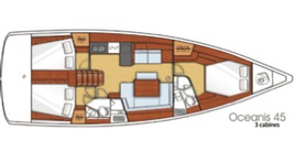 Oceanis 45 (3 cab) „Varuna 2“ als Charteryacht