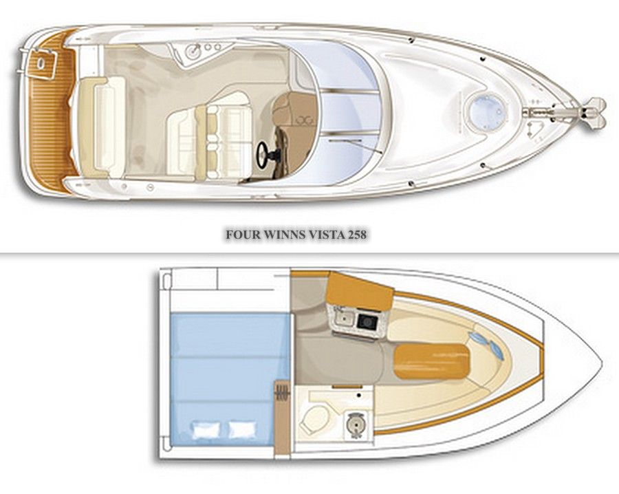 Four Winns 258 Vista – Grundriss 1 Kabinen