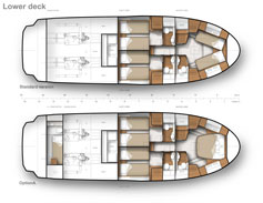 Greenline 48 – Grundriss 4 Kabinen