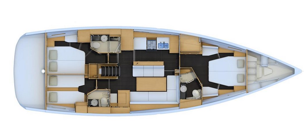 Jeanneau 54 (3 cab) Sketch
