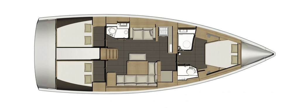 Dufour 460 Grand Large – Grundriss 3 Kabinen