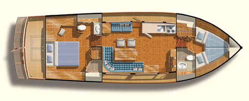 Grand Banks 42 – Grundriss 2 Kabinen