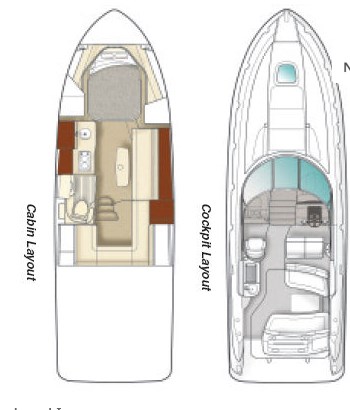Sea Ray 330 Sundancer – Grundriss 2 Kabinen