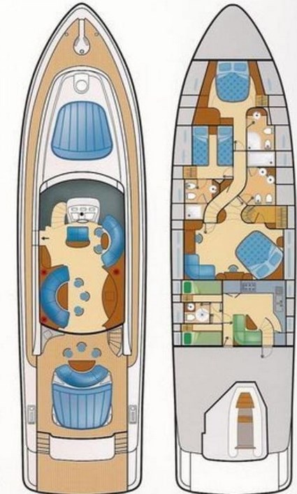 Alfamarine 78 – Grundriss 3 Kabinen