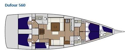 Dufour 560 Grand Large (5+1 cab) Sketch